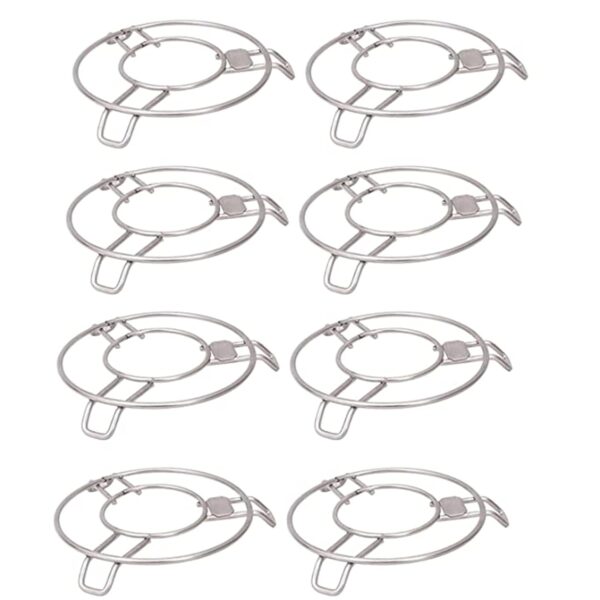 Bright Bloom Stainless Steel Hot Pot Mat Stand for Kitchen Utensil Vessel Holder/Dining Table/Cooker Ring (Pack 8)